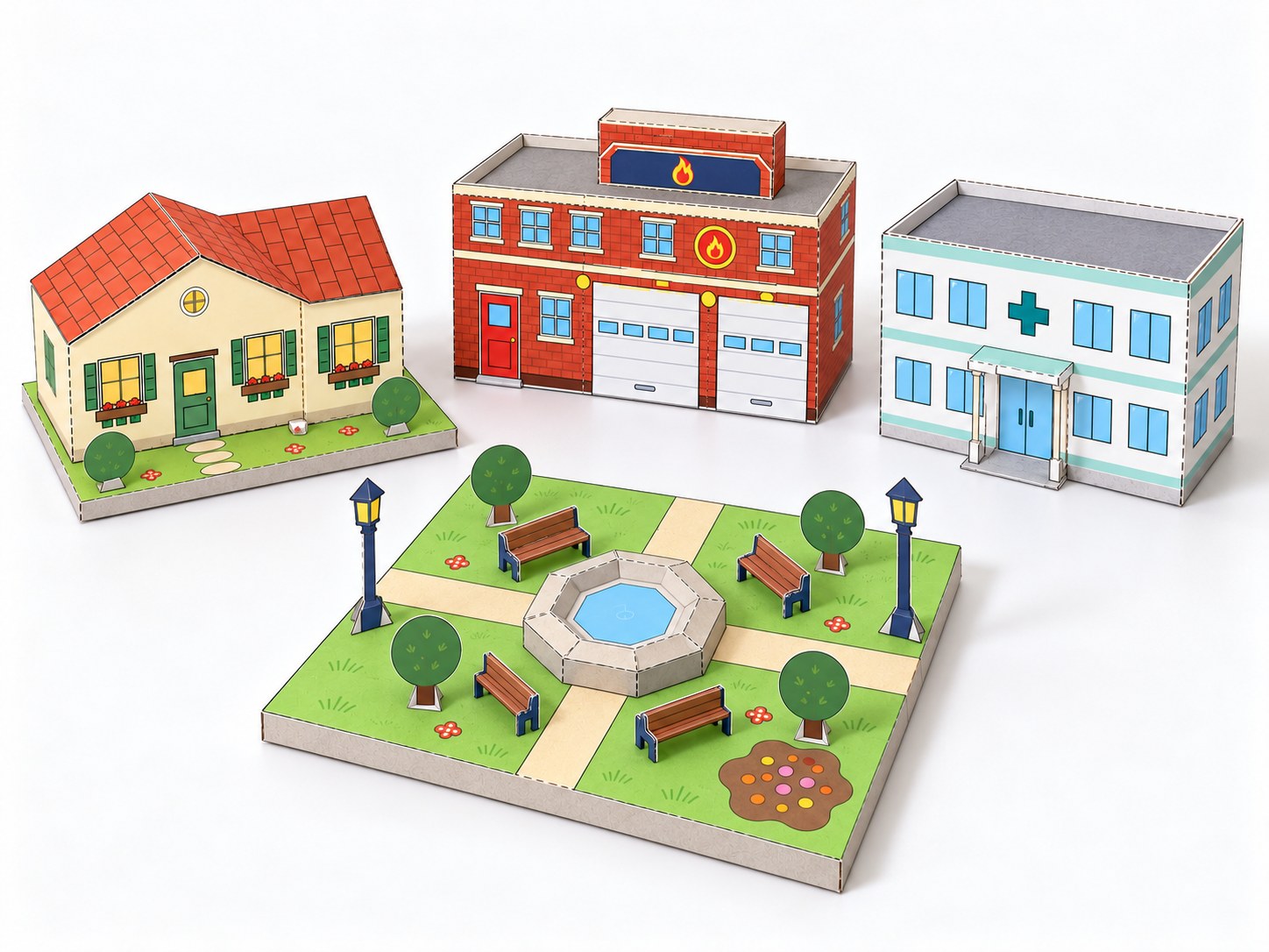 Simulação ilustrativa do kit Cidade montado