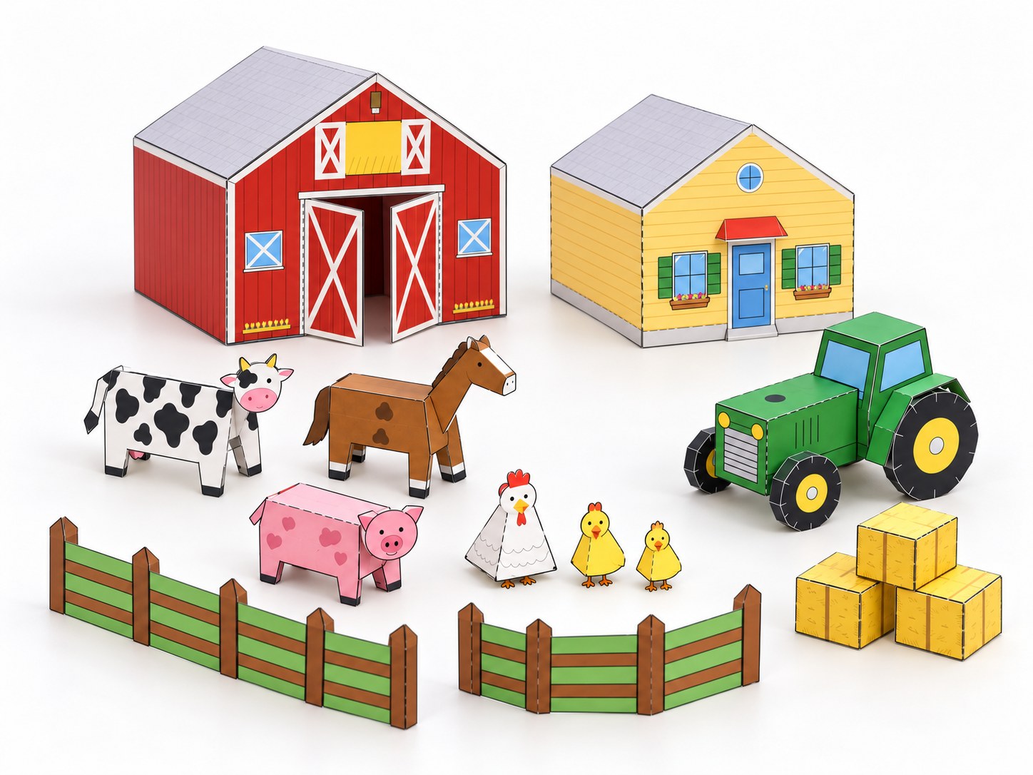 Simulação ilustrativa do kit Fazenda montado