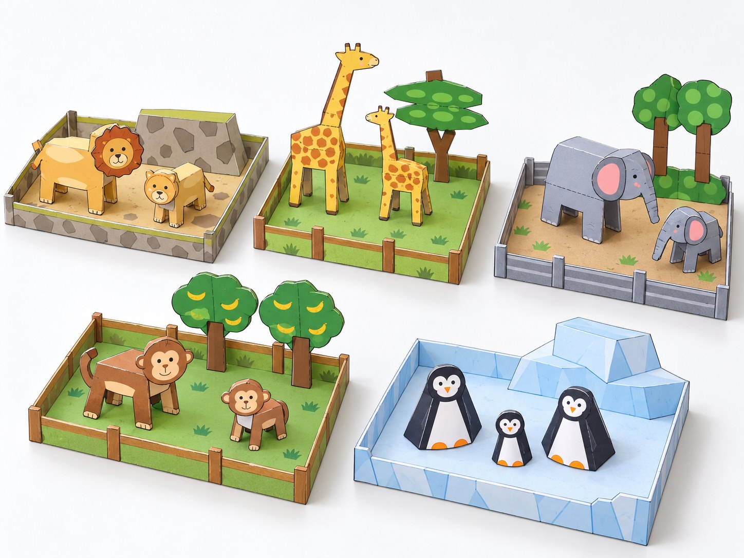 Simulação ilustrativa do kit Zoológico montado